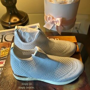 Women's White Slip-On Sock Sneakers
